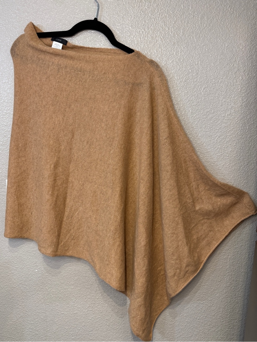 J.Crew Cashmere Wool Blend Poncho Heather Camel One Size AW423